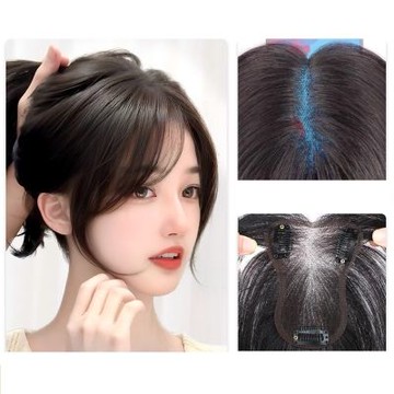 [米蘭精品] 現貨+預購 假瀏海全真髮髮片透氣假髮片輕量免打理隱形增髮量-自然直髮際線-遮白髮高顱頂女假髮4款74lf55