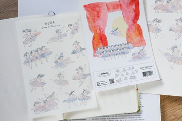 手帳貼紙-芭蕾舞者 | 女孩貼紙-手帳素材-紙貼紙 | 插畫 dodolulu