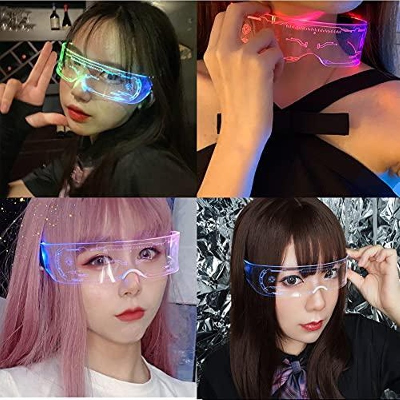 めがね ゴーグル LED サイバー メガネ コスプレ イベント コミケ