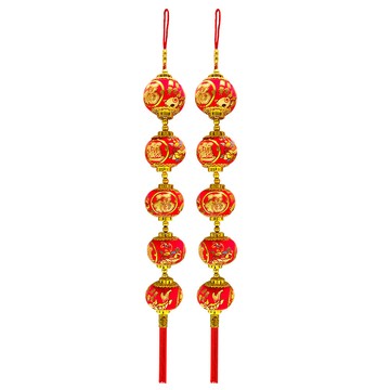 寶堂居 2入富貴小燈籠 新年吊飾-新春過年掛飾/流蘇開運掛飾/開運招財/入厝/新婚室內裝飾掛件