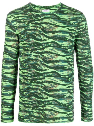 ERL - camouflage-print cotton T-shirt - men - Cotton - S - Green