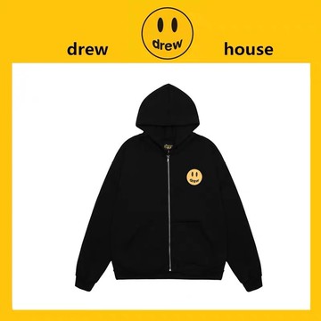 drew house 經典笑臉歐陽娜娜同款開衫連帽外套 drew house連帽外套 笑臉拉鍊外套