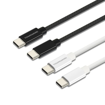 TOWNWARD Type-C to Type-C PD快充線 20CM(充電線/i7/i15以上/iPhone/Android/編織線/手機)
