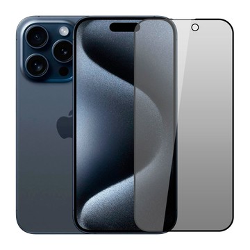 YADI iPhone 15 Pro 6.1吋 水之鏡 防窺視滿版手機玻璃保護貼