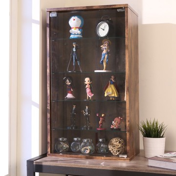 【BuyJM】低甲醛加大五層玻璃83cm置物櫃/公仔櫃復古色