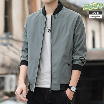 【韓版潮流】男士夾克 棒球服 外套 夾克男 春秋外套 男裝 立領設計 休閒百搭 青年潮流 春秋季穿搭