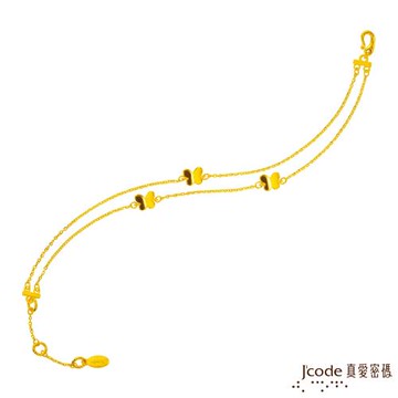Jcode真愛密碼金飾 浪漫蝶語黃金手鍊