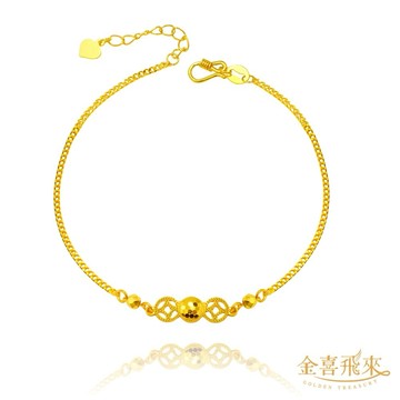 【金喜飛來】黃金手鍊瘋狂賺錢(0.70錢±0.03)【快速出貨】