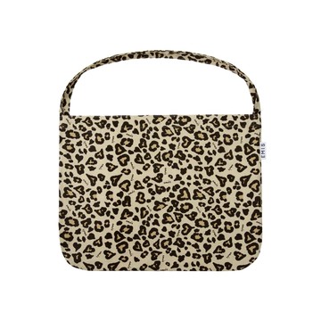 韓國 emis CORDUROY LEOPARD ECO BAG 韓國製 燈芯絨豹紋托特包 米色BEIG