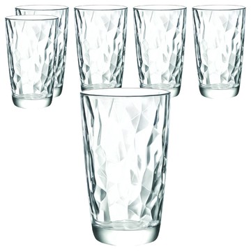 Bormioli Rocco Diamond 飲料杯 470ml 玻璃材質 義大利製 6個  透明色  1組