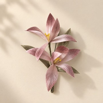 手工絨花/蘭花花飾/胸針