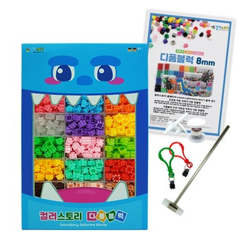 Color Story 8mm 24色 1300入 變形積木 S02 + 圖案 + 槌子 + 配件  混色  1個