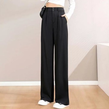 High waisted slimming suit floor pants高腰顯瘦西裝拖地褲女士