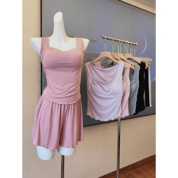 帶胸墊睡衣女四季款莫代爾吊帶套裝春夏秋冬新款純欲風性感家居服