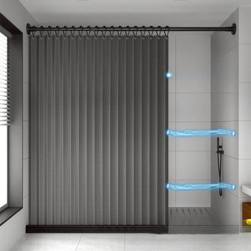 【SV61265】加厚亞麻 雙側磁吸 折疊浴簾 加厚防水防黴 浴室門簾 窗簾掛簾 乾濕分離隔斷簾 掛鉤+送磁扣