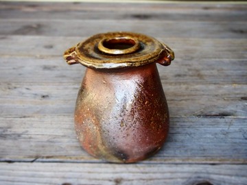 備前帶耳花盒（帶桐花盒）h1-027