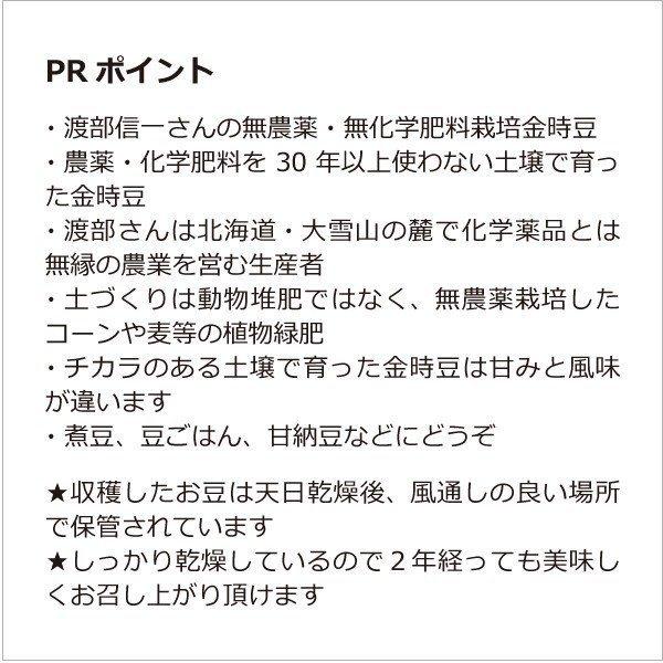 北海道産 無農薬 金時豆 渡部信一さんの金時豆（約1kg×５袋） 無農薬・無化学肥料栽培30年の美味しい金時豆 渡部信一さんは化学薬品とは無縁