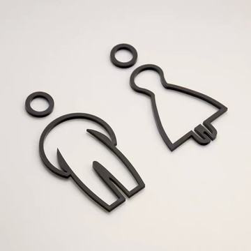 設計師款胖胖人廁所標示牌 指示牌 洗手間 商業空間 開店必備 社區大樓 辦公室