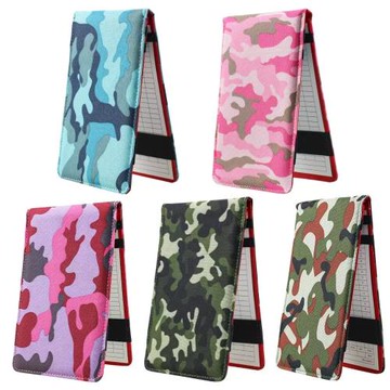 高爾夫球迷彩牛津布PU皮計分本11*18CM多色可選 配2張記分卡1支筆