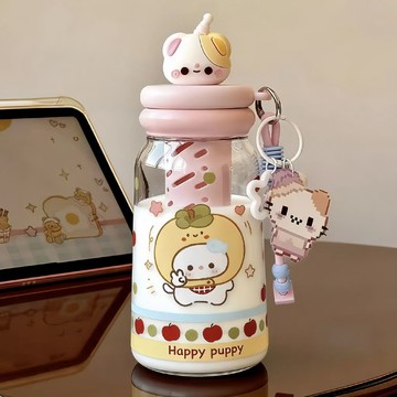 ✨臺灣出貨✨粉色可愛水杯貓咪少女心小衆高顏值便攜塑料杯網紅式大容量吸管