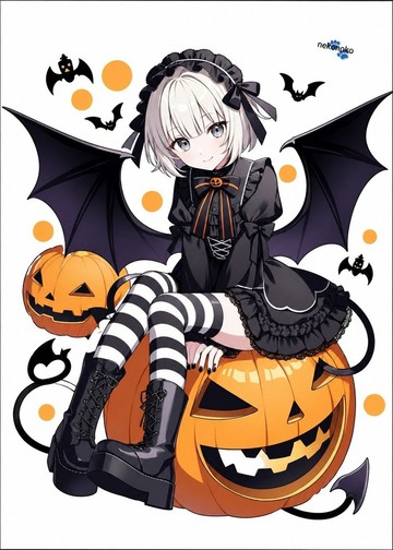 Nekonoko 2026 Halloween Collection 黑貓在南瓜上微笑