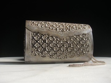 【老時光 OLD-TIME】早期二手老包手工製銅銀合金手拿包