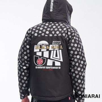 【雙11狂歡㊙↘滿額折$1111】鬼洗滿版印花拼接羽絨外套- BLUE WAY 鬼洗い