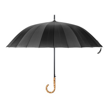 霜山 晴雨兩用長柄竹節傘  黑色