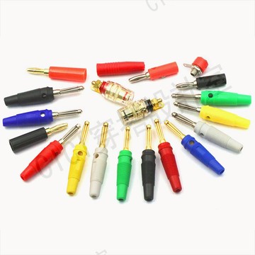 【299出貨】香蕉插頭4MM燈籠頭測試插頭燈籠型四頁型banana接線柱插蕉型頭香【亞德機械五金家居】