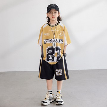 【中大男童】帥氣休閒撞色速乾籃球服套裝