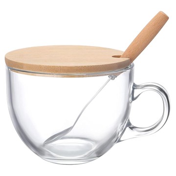 AHOYE 牛奶麥片早餐 玻璃杯 13 x 10.5 x 7.5cm 450ml  透明色  1個