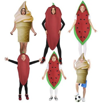 西瓜冰淇淋辣椒海綿扮演服新品跨境萬圣新款網紅搞怪舞臺趣味服裝