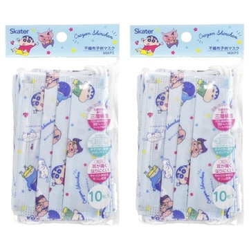 Skater 蠟筆小新兒童口罩 4歲以上 9 x 14.5cm  10片  2組  蠟筆小新 淺藍色