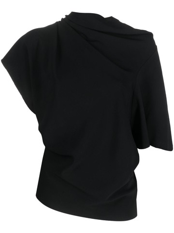 Rick Owens - Seb asymmetric draped top - women - FSC Viscose/Acetate - 44 - Black