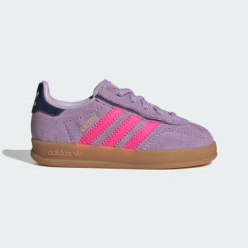 Adidas Gazelle Indoor CF EL I [IH4012] 小童 休閒鞋 復古 麂皮 流行 紫 粉紅