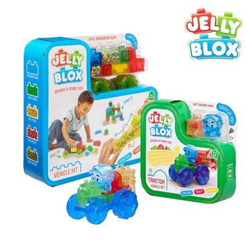 【Jelly Blox】果凍多感積木-卡車冒險組(35顆) + LINE禮物專屬贈品拖拉機套組(12顆)