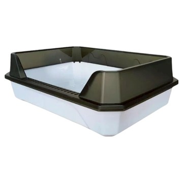 高精寵物 矩形貓砂盆  1個  黑色 + 白色  (40 x 30 x 14cm)