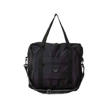 日本 3Coins 升級款折疊旅行袋-黑 約高度35/45寬度40cm (JN5032)