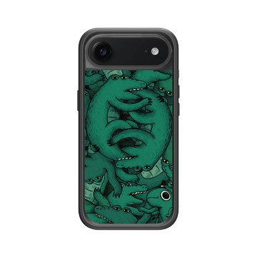 iPhone Air Mod NX -邊框背蓋組合 (相機按鈕) 黑 - 怪奇事物所 Incrediville - 肥尾鱷魚密集恐懼症