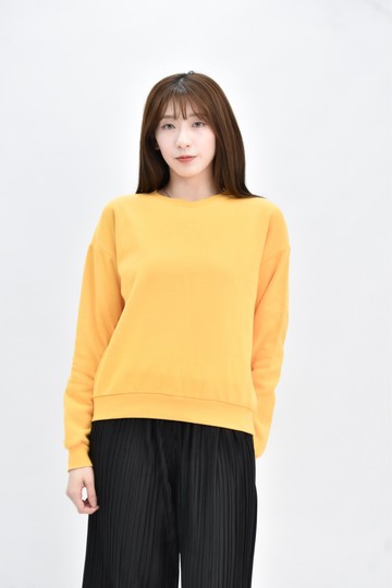 (XL) net ladies 黃色棉質內刷毛素面長袖上衣