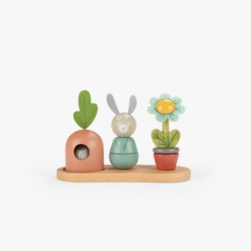 法國 Moulin Roty 三隻小兔木製疊疊樂