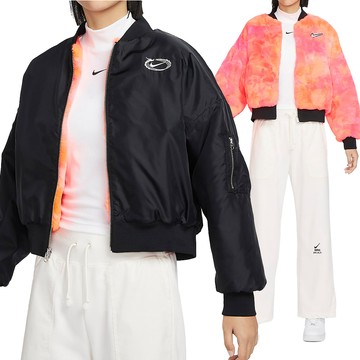 Nike AS W NSW RVSBL FUR 女款 黑色 休閒 短版 造型 飛行外套 外套 FZ6535-645