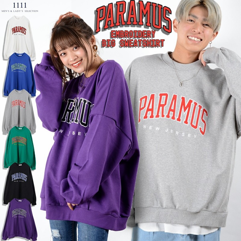 Paramus 刺繍 ビッグトレーナー ビッグシルエット トレーナー メンズ オーバーサイズ トレーナー レディース スウェット パラマス メンズ カレッジロゴ スエット レディース 綿100 通販 Lineポイント最大1 0 Get Lineショッピング