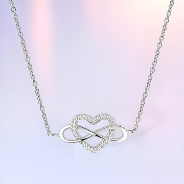 【美鑽銀飾】 鋯石 925純銀無限愛心形手鍊 | Montresor Infini
