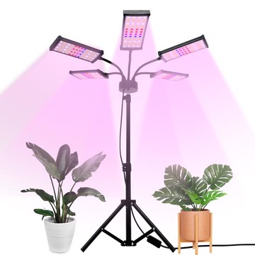 LED全光譜三角支架落地式直插USB定時調光帶遙控植物燈生長補光燈