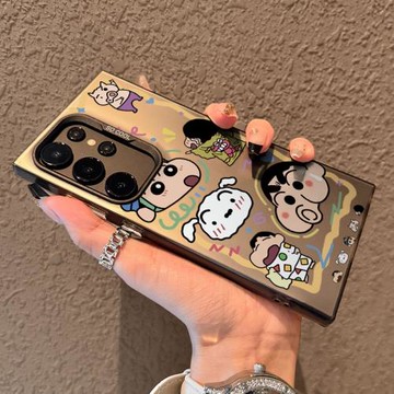 適用三星s25ultra手機殼新款蠟筆小新超薄s23ultra全包s22ultra防摔套漸變s24高級感s23+卡通可愛男女款