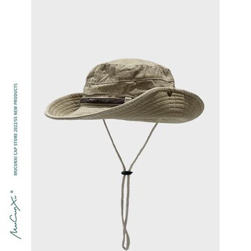 MUCUNXI登山帽男女山系復古水洗漁夫帽防曬戶外釣魚帽西部牛仔帽