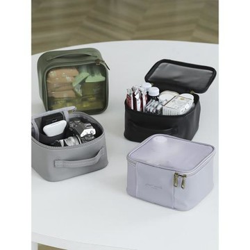 原版可視網紗手提收納包化妝品零食相機器材研學旅行雜物收納袋