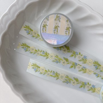 花蔓蔓 拉絲閃膜膠帶 和紙膠帶 5米卷