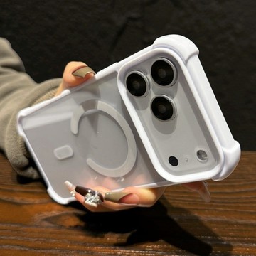 四角防摔氣囊 MagSafe磁吸 高透裸感 手機殼 適用於iPhone 17 16 15 14 13 12 Promax